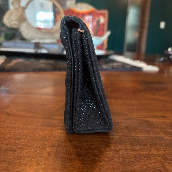 90s Elegant Black Bow Clutch Evening Bag - Picture 2 of 7